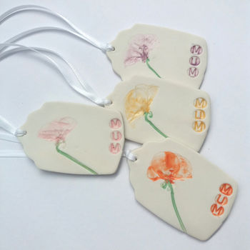 Personalised Handmade Porcelain Mum Gift Tag, 2 of 2