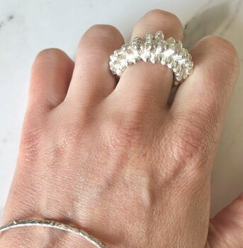 Chunky Organic Cuttlefish Sterling Silver Ring, 6 of 8