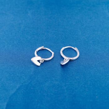 Heart Earrings, 925 Sterling Silver Hoops, 7 of 8