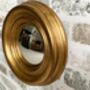 24cm Gold Convex Wall Mirror Porthole Fisheye Design, thumbnail 4 of 6