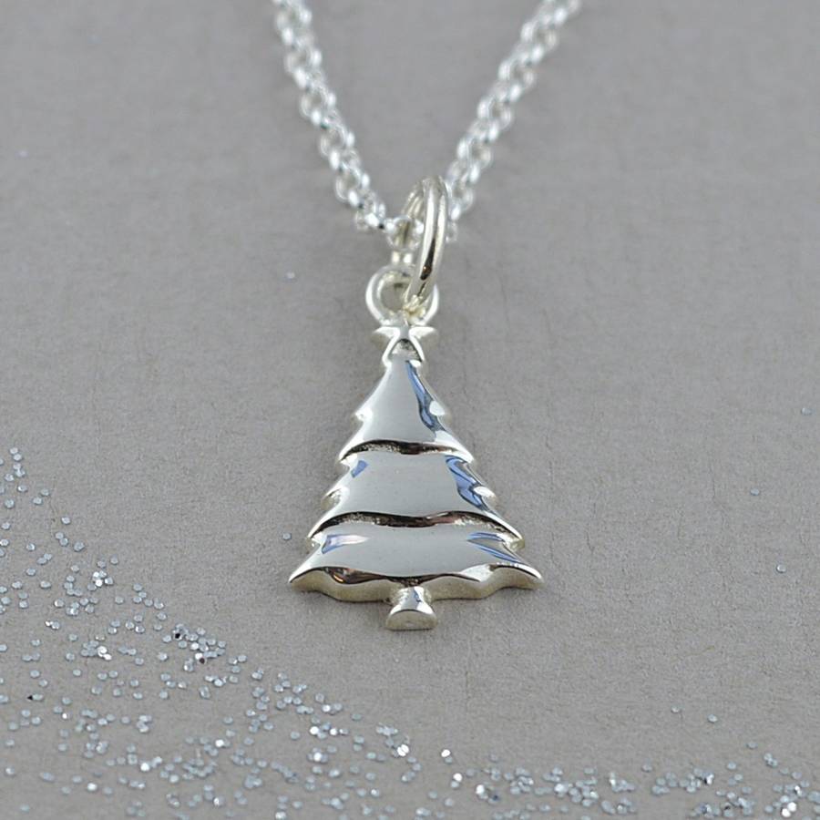 christmas tree necklace with personalised message card by christmas tree necklace with personalised message card by