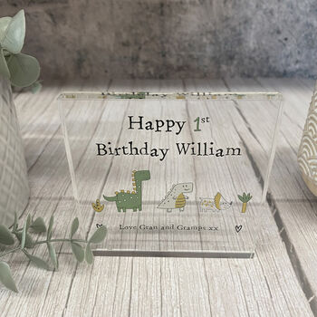 Personalised Birthday Acrylic Block Dinosaur Design, 6 of 6