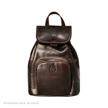 Classic Small Luxury Leather Backpack. 'The Popolo', 9 of 11