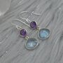 Amethyst Blue Topaz Silver Earrings, thumbnail 4 of 7