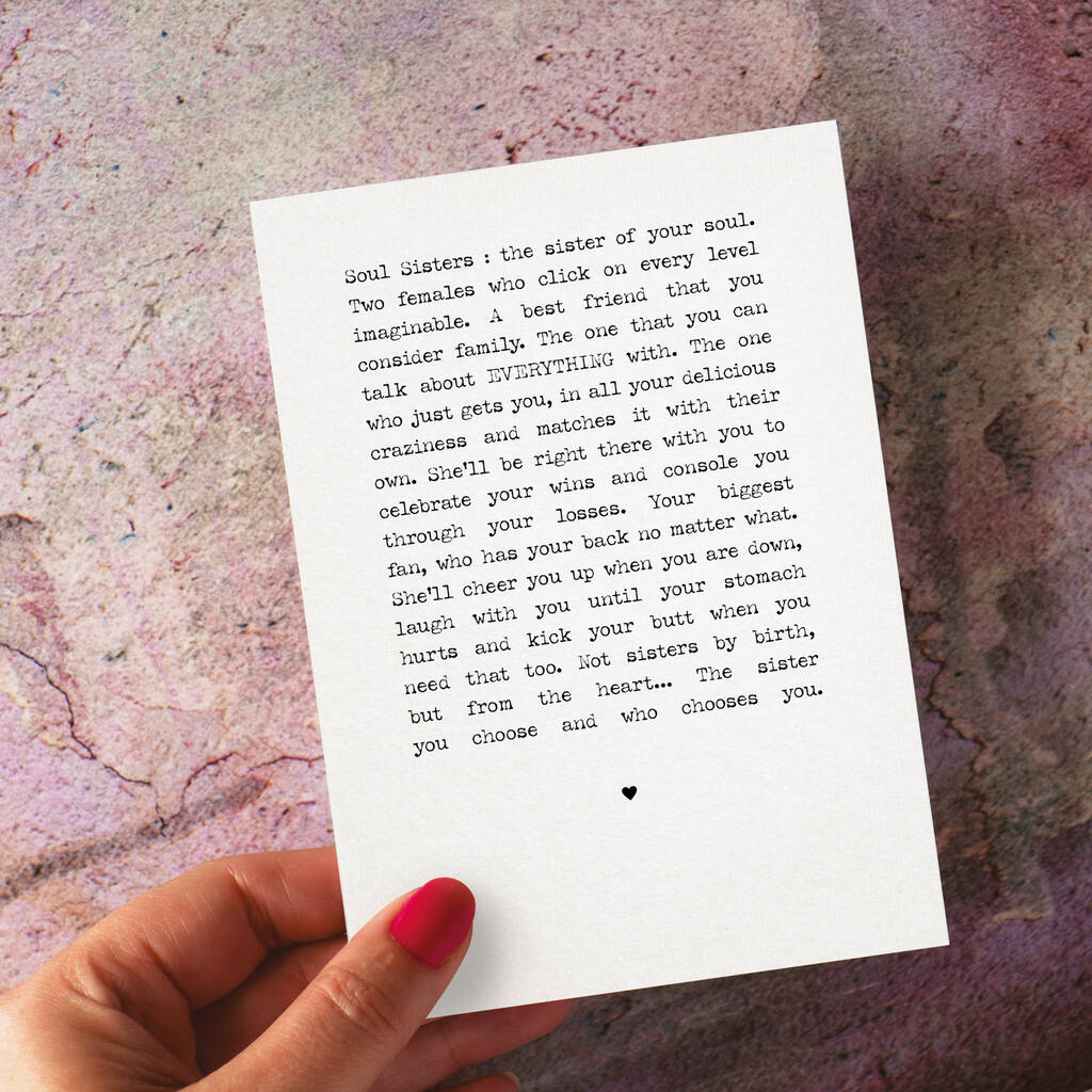 soul sister greetings card by the stamford studio