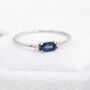 Natural Sapphire Blue Ring In Sterling Silver, thumbnail 6 of 11