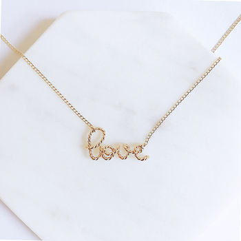 'Love' 14 K Gold Filled Necklace, 4 of 9