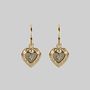 Heart Cubic Zirconia Hoop Earrings Silver Or Gold, thumbnail 2 of 5