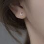 Sterling Silver Tiny Crystal Detail Star Earrings, thumbnail 2 of 6