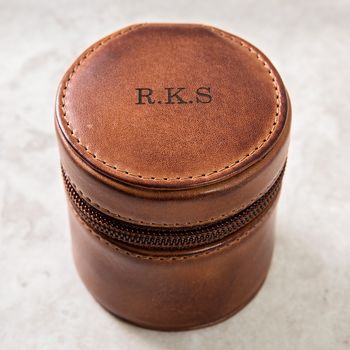 Personalised Leather Travel Jewellery Box For Him, 4 of 9