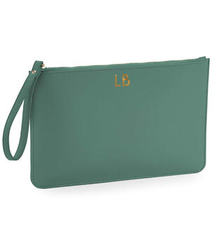 Personalised Monogram Faux Leather Flat Pouch, 11 of 12