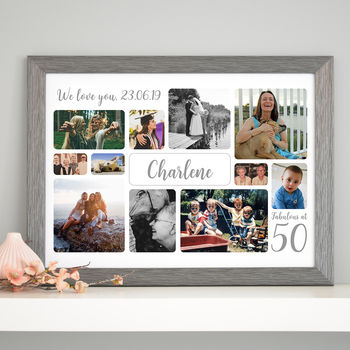 Personalised 50th Birthday Photo Collage, 9 of 12