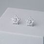 Sterling Silver Snowflake Stud Earrings, thumbnail 1 of 7