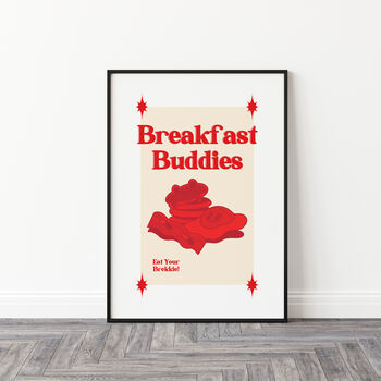 Retro Breakfast Buddies Cartoon Wall Art Print, 6 of 6