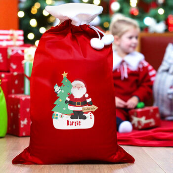 Personalised Red Santa Christmas Sack, 2 of 3