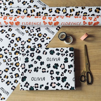 Personalised Leopard Print Name Wrapping Paper, 5 of 5