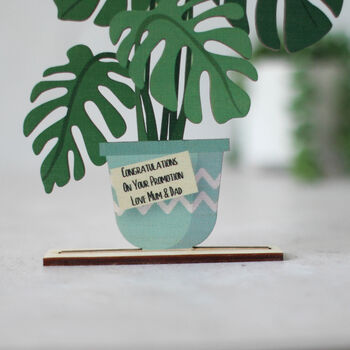 Personalised Wooden Card, Monstera Plant, 5 of 5
