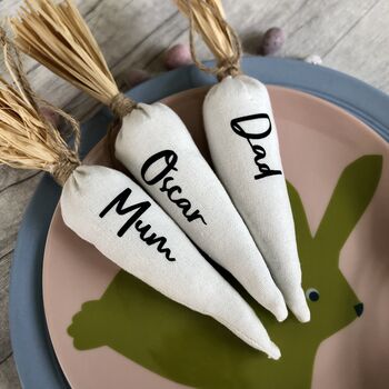 Personalised Easter Decor Cotton Carrot Place Setting, 4 of 5