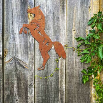 Rusted Metal Standing Horse Art Large Metal Decor, 10 of 10