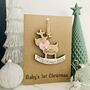 Personalised First Christmas Card Baby Girl Decoration, thumbnail 3 of 10