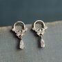 Sterling Silver Tiny Droplet Hoop Earrings, thumbnail 1 of 5