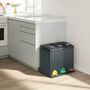 Triple Kitchen Waste Sorting Bin With Pedals, thumbnail 1 of 8