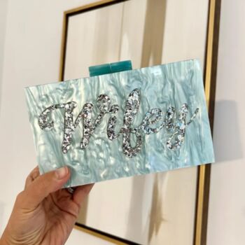Gold Bride To Be Wifey Pearl Sparkle Clutch Bag, 4 of 6