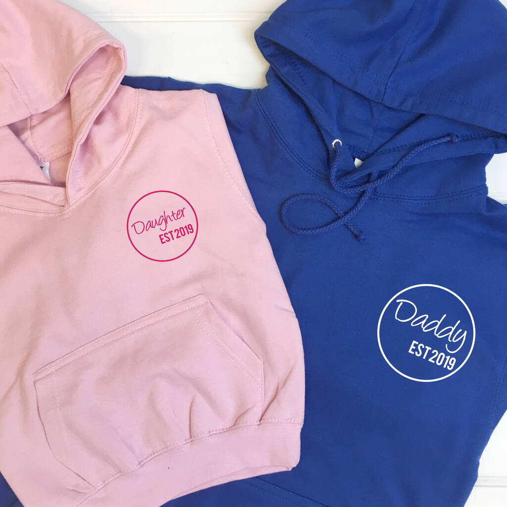 Personalised Adult And Child Established Hoodie Set, 1 of 6