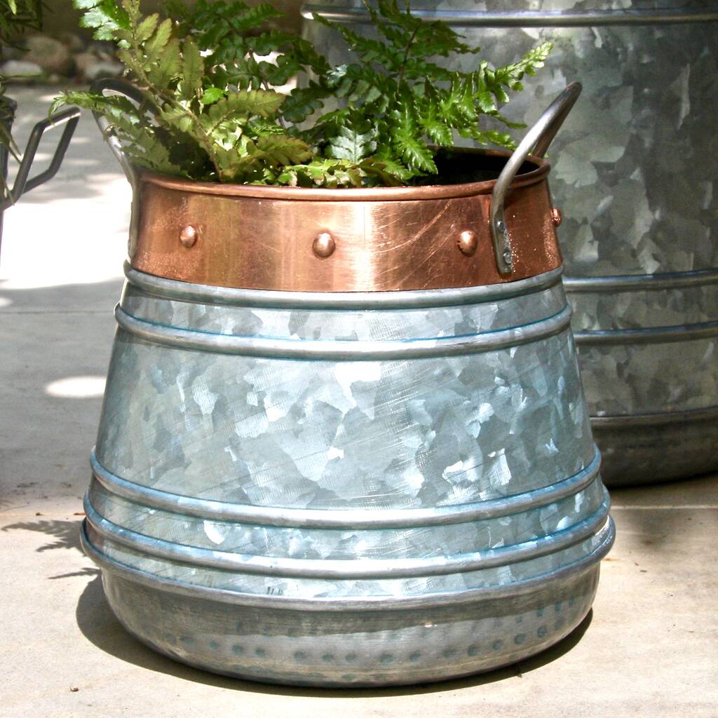 Galvanised Steel Bucket Planter By London Garden Trading