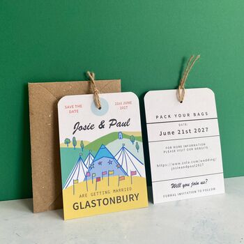 Glastonbury Save The Date Luggage Tag, 4 of 5