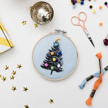 Christmas Tree Embroidery Hoop Kit, 2 of 9