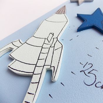 Personalised Jade Rockets Wooden Height Chart, 7 of 10