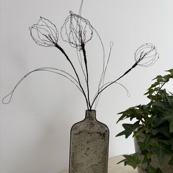 Three Handmade Wire Parrot Tulips Stems, 2 of 12