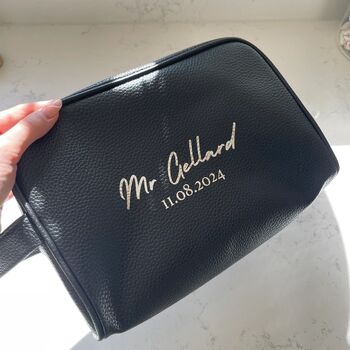 Personalised Mr Groom Wedding Toiletry Wash Bag, 2 of 6