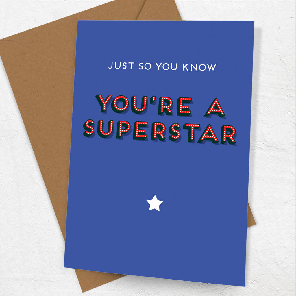 Youre A Superstar Congratulations Card By Jon Hall Design