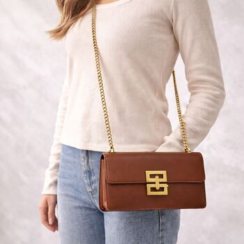 Personalised Maisie Gold Buckle Chain Shoulder Bag, 3 of 3
