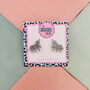 Unicorn Glitter Resin Stud Earrings Pink, Blue And Silver, thumbnail 5 of 12