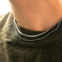 Flat Snake Chain Choker Layered Necklace Titanium Steel, thumbnail 6 of 6