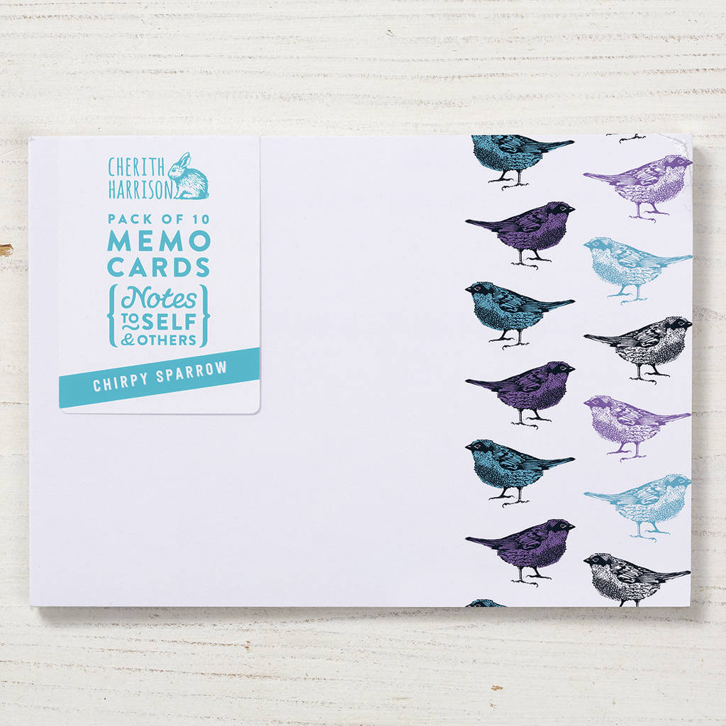 Bird Note Cards 10pck By Cherith Harrison