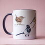 Inky Birds Blue Stoneware Mug, thumbnail 3 of 12