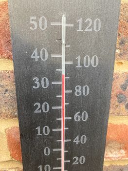 Garden Slate Thermometer 45cm Outdoor Temperature Gauge Wall Mounted, 2 of 5