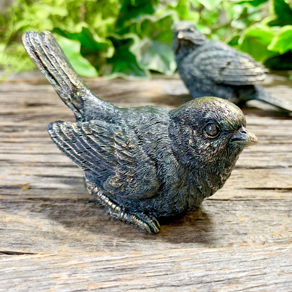A Pair Of Resin Bird Sculptures By London Garden Trading
