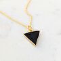 The Triangle Black Tourmaline Necklace, Gold, thumbnail 3 of 6