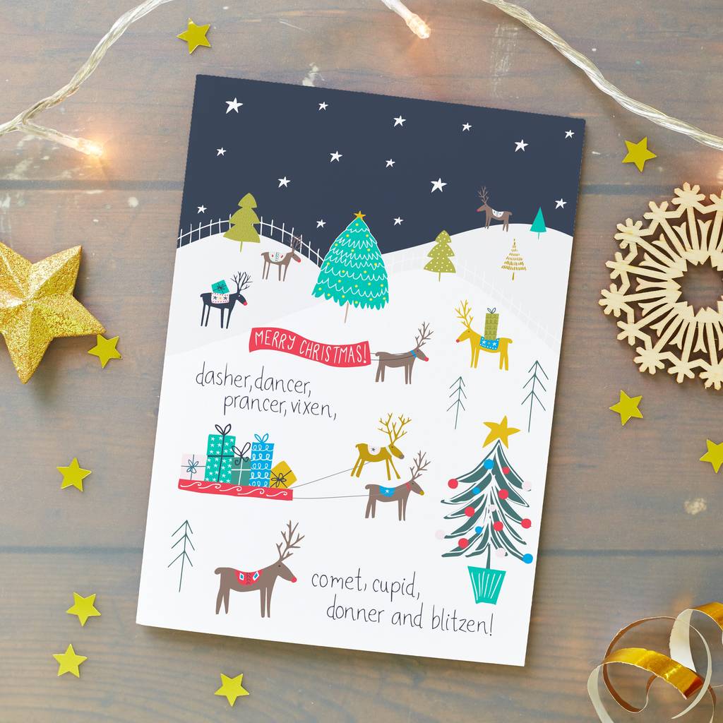 Reindeer Christmas Card Pack By Jessica Hogarth