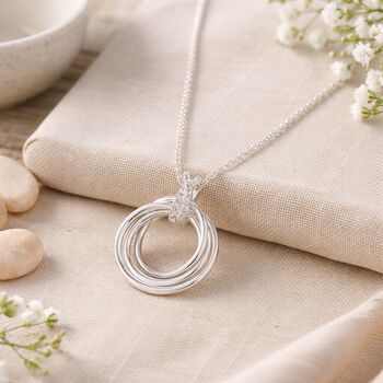 30th Birthday Sterling Silver Three Ring Pendant Necklace, 2 of 4