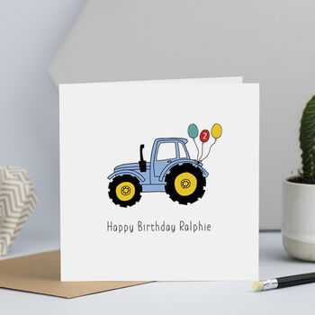 Tractor Birthday Card With Personalised Name And Age, 4 of 5