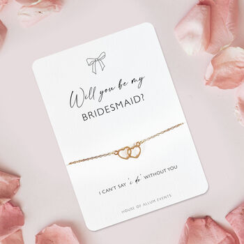 Will You Be My Bridesmaid Bow Design Bridal Proposal Bracelet, 4 of 10