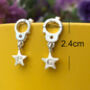 Friendship Handcuff Initial Star Silver Earrings, thumbnail 9 of 10