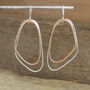 Sterling Silver Long Drop Double Hoop Earrings, thumbnail 3 of 5
