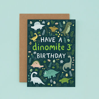 Any Age Dinosaur Birthday Card, Boys Birthday Card, 3 of 9
